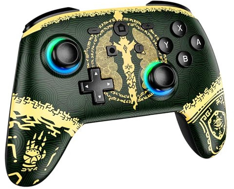 Geebond Wireless Controller Compatible with Consoles Switch/Switch Lite/Switch OLED/iOS/Android, Pro Remote Pairing Gamepad with 7-Color RGB LEDs, Turbo, 6-Axis Gyro, Dual Vibration, Wake Up Function