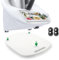 Gleitbrett für Thermomix TM6 TM5-360° Universalrädern Rollbrett für Thermomix Vorwerk Küchenmaschine, Bambus Unterlage Brett TM5 TM6 Zubehör Schnelles Bewegen Rollbrett mit Gummifüße Weiß