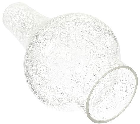 WHAMVOX Abat-jour Verre Transparent Craquelé Pour Lampe à Pétrole Petit Cheminée De Lampe à Huile En Verre Accessoire De Remplacement Usage Intérieur Déco Rétro Couvercle Solide Pour à Huile