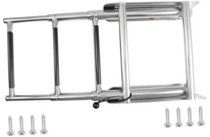 rockible Swim Step for Boat under Platform Boat Ladder Telescoping Folding Extendable Boat Dive Ladder for Speedboat Pontoon Boat, 3 Step