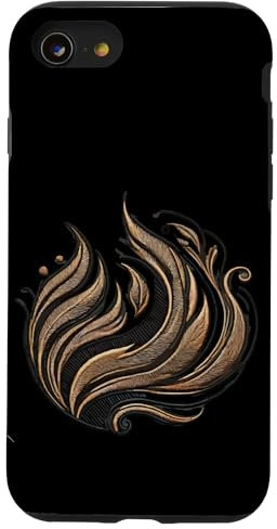 Abstract Gold and Black Feather Design Case for iPhone SE (2020) / 7 / 8
