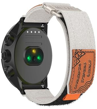 HYSDFFG Nylon Armband für Suunto 7/Spartan Sport/9 Titanium/9 Baro/9, Nylon Sport Klettverschluss Band, Schwarz, One Size Fits Most