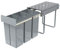 FIVMEN Poubelle de cuisine encastrable, 3 compartiments, extensible, avec rails télescopiques, système de tri sélectif, gris, 3 x 10 l