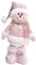 perfk Weihnachts-Plüschpuppe in Rosa, skalierbare Höhe, weicher Stoff, Weihnachtsschmuck für Sofa-Dekor, Schneemann