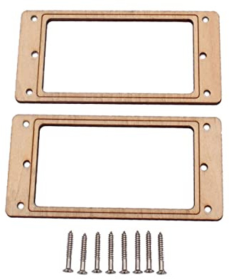 2 Stück Flacher Doppelspulen Tonabnehmerring aus Ahornholz Gb305k | E Gitarre, Humbucker Rahmen mit 8 Schrauben, Präzise Verarbeitung, Goldfarbene Ausführung