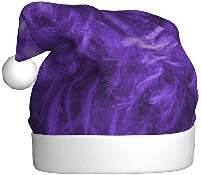 EVANEM Lila Weihnachtsmütze, Erwachsene Unisex Weihnachtsmütze für Weihnachtsdekoration, Neujahrsfeiertage Partyzubehör