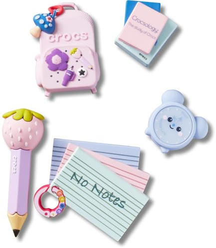 Crocs Jibbitz Charms, Girly Back to School 5 Pack
