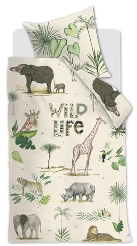 Beddinghouse Kids Wild Life bettwäsche-Set 2 TLG. - 135x200 - Sand - Baumwolle - mit Reißverschluss