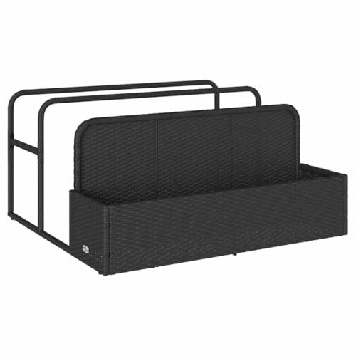 vidaXL Pool Aufbewahrungsbehälter Schwarz 110x100x57 cm Poly Rattan, Pool-Aufbewahrungskorb, Pool-Spielzeugkorb, Aufbewahrungsbox für Pool