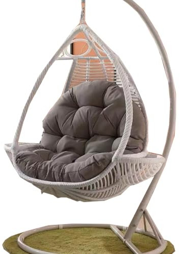 Miaogoo Indoor Outdoor Hammock Pad for Home Garden Patio, Waterproof Soft Hanging Basket Chair Cushion, Comfortable Breathable Egg Chair Cushion, Supportive Wicker Rattan Swing Pad (Grey,120x80cm)