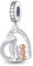 Aurevella 925 Sterling Silber Herz Schmetterling Traveling Time Sanduhr Anhänger Geeignet für europäische und amerikanische Armbänder und Halsketten Damen Geschenk