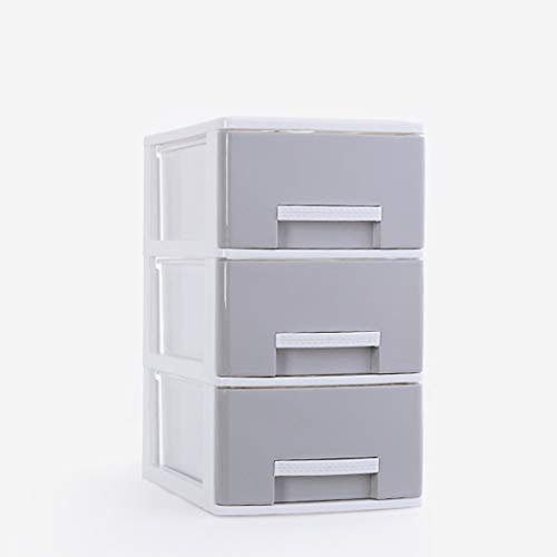 METTEOR Aufbewahrungsbox, einfache Kunststoffschublade, Aufbewahrungsschrank, Schreibtischregal, Aktenablage, Grau, 32 cm x 34 cm x 24 cm (Grau 30 cm x 24 cm x 17 cm)