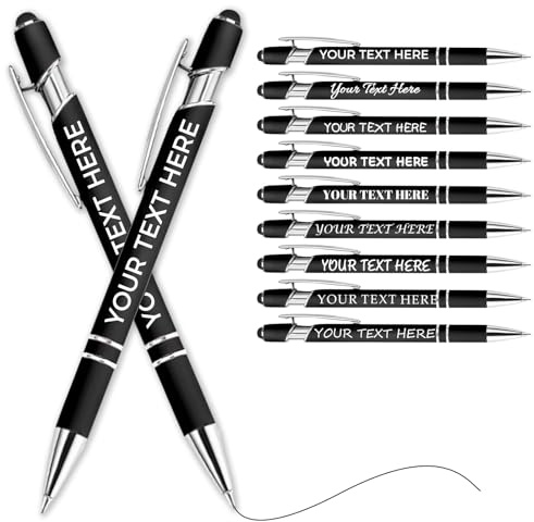 Kugelschreiber Personalisiert Mit Gravur,Personalisierte Kugelschreiber Mit Touchpen,Personalisierter Kugelschreiber Set,Kugelschreiber Hochwertig Mit Gravur(Schwarz,100 stück)