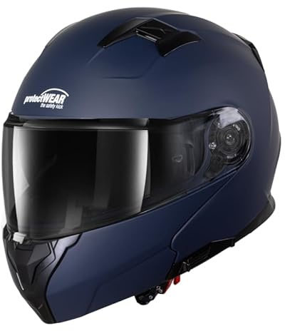 Protectwear Motorradhelm Klapphelm 928 Blau Matt (XL (61-62 cm))