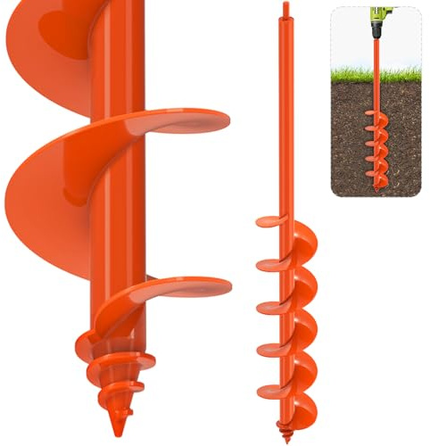 SELAWARE Tarca da giardino per cacciavite senza filo Tarca robusta da 10x81,3cm per giardino, adatta per punte con trasmissione esagonale da 3/8 di pollice Utensile per la piantagione dei bulbi fiori