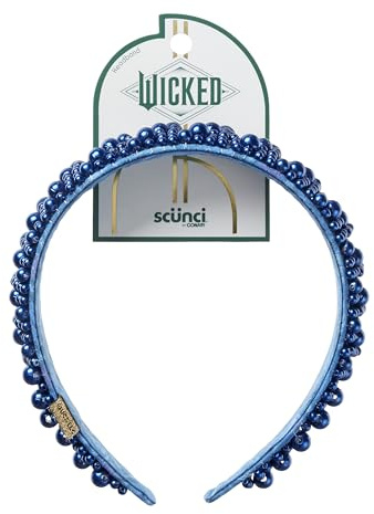 Wicked 2 Scunci Serre-tête avec perles et émeraude Bleu marine Conair