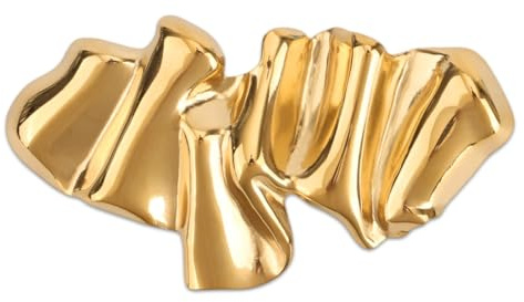 Gold Brosche Anstecknadel für Frauen, Gefaltete Statement Brosche Geschenk Mode Reversnadel Schlichte Schmuck für Mantel Hut Schal Dekoration