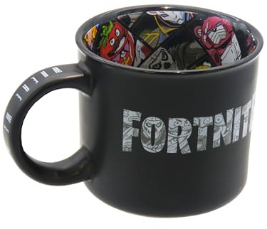 CYPBRANDS- Fortnite, Taza, Taza Cerámica, Menaje, Desayuno, Tazas Originales, Color Negro, Producto Oficial