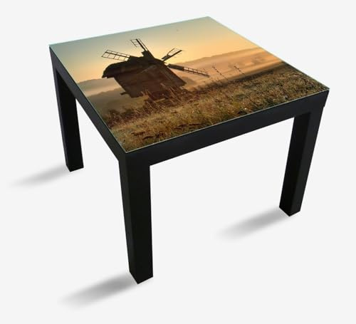 Wallario Glasplatte, Schutzplatte 55 x 55 cm - geeignet für IKEA Lack Tisch, für Beistelltisch/Couchtisch, Morgendämmerung am Mühlenfeld