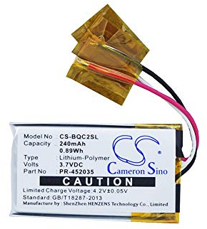 CS-BQC2SL Akku 240mAh Kompatibel mit [Mio] MiVue C330, MiVue C335, für [Bose] QC20, QuietComfort 20 Ersetzt 338040000101, 402035 (1ICP5/21/36), PR-452035