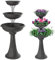 Bama Spa Blumenständer mit 3 Pflanzschalen Blumen Pflanz Säule Treppe Schale Kräuter Topf Grau