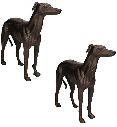 AB Tools Windhund Whippet Hund gusseiserne Statue Abbildung Ornament Skulptur Paar