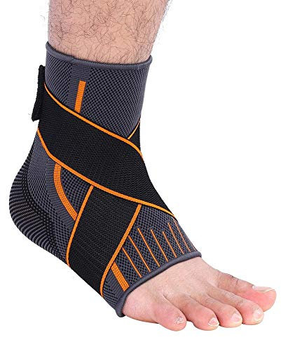 Knöchelbandage, Einstellbares Kompression Sprunggelenkbandage Knöchelriemen Bandage Fußgelenk Fußbandage Achillessehnen Unterstützung(L)