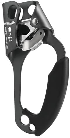 NewDoar UIAA & CE-zertifizierte Handsteigklemme Seilklemme Ascension Kletterbaum Baumpfleger Abseilen Ausrüstung Seilklemme für 8~13 mm Seil-Rechte Hand Grau