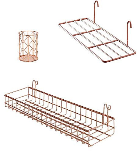 2pcs Gold Korb für gridwal StüCke Gold Gitterkorb Shelf für Wall Grid Panel Wandhalterung Organizer und Storage Shelf Rack für Haus Bedarf