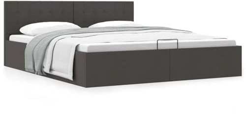 vidaXL Stauraumbett Hydraulisch Polsterbett Doppelbett Bett Schlafzimmerbett Stoffbett Bettrahmen Bettgestell mit Stauraum Dunkelgrau 180x200cm