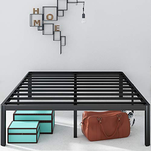 Zinus Van Bed 180x200 cm - Höhe 41 cm mit Stauraum unter dem Bett - Metall-Plattformbettrahmen - Schwarz