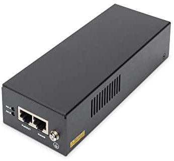 DIGITUS Ethernet PoE++ Injector - Gigabit - IEEE 802.3bt - 85W Power Over Ethernet-Budget - Auto Erkennung von PoE-Geräten - 100m Reichweite - Schwarz
