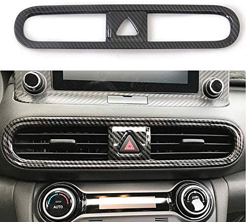 BNHHB Auto Air Vent Cover Trim für Hyundai Kona Encino 2017-2020 SUV, Karbonfaser-Stil Klimaanlage Outlet Cover Abdeckung Der Lüftungsabdeckung Innenverkleidung Abdeckung
