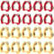 MUKLEI 20 Stück 10,2 cm Mini Handheld Tamburin, Halbmond Musik Tamburin für Musikcenter kleine Jungen oder Mädchen Center Party, rot und gelb