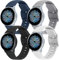 WARME 4 Stück Armband Kompatibel mit Samsung Galaxy Watch Active 2 40mm 44mm Armband, 20mm Neue Weiche TPU Armbänder für Galaxy Watch 3 41mm / Galaxy Watch 4 40mm 44mm/Galaxy Watch 4 Classic 42mm 46mm