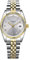 YUEYUEKE Montre Homme, Bracelet en Acier Inoxydable avec Diamants Date Montre à Quartz analogique Montre d’Affaires décontractée Homme étanche 30 mètres (Or et Argent)
