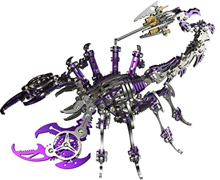 D Metall Puzzle Skorpion König Kit 200 Teile Metall 3D Puzzle Modellbausatz, Adventskalender 2022 Puzzle Erwachsene Geschenk Ornamente Metall Skorpion 3D Puzzle Kit-Lila