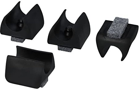 GleitGut 4 x Klemmgleiter für Freischwinger Filzgleiter für Schwingstuhl Rundrohr schwarz mit Zapfen 15 mm