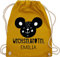 Turnbeutel Rucksack - Kita Beutel Wechselsachen Mädchen - Wechselbeutel mit Maus - Unisize - Senfgelb - name kindergarten turn tasche kindergartentasche aus stoff kindergartenkinder taschen