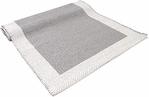 LIFE Baumwollteppich, waschbar, für Bad und Küche, rutschfest (50 x 80 cm, Light Grey)