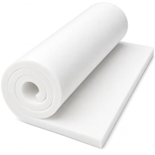 Schaumstoff 120 x 200cm Schaumstoffplatte Matratze RG 25/44 Höhe 1 cm bis 12 cm Weiß Mittelhart (120x200x9)