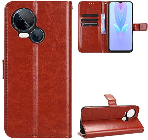 BellaCase Tecno Spark 10 5G Coque [Étui Portefeuille] [Fonction Support] [Slots pour Cartes] [Couverture à Rabat Magnétique] Compatible avec Le Smartphone Tecno Spark 10 5G(Marron)
