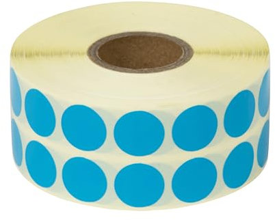 Prolac Markierungspunkte – 4000 Stück Bunte Klebepunkte auf Rolle, 15x15 - Blau