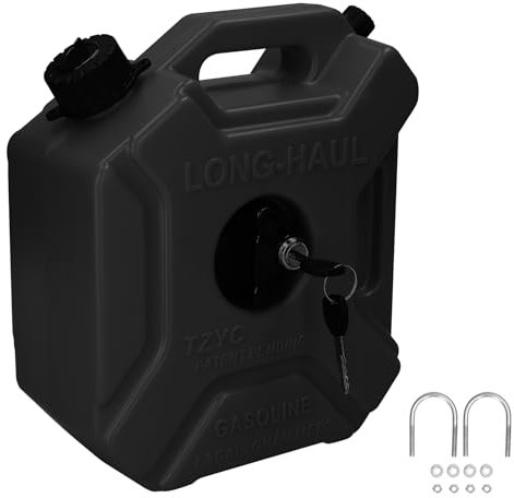 Shkalacar Benzinkanister 5L, 1,3 Gallonen Kraftstofftanks, Tragbare Antistatische Backup Benzinkanister mit Schloss und Schlüssel für Auto, Motorrad, LKW, SUV, ATV, Geländewagen