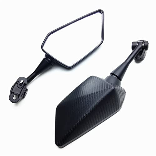 Motorrad Lenker Spiegel Für Für YZF-R1 Für YZF-R6 Für YZF-R125 Für YZF-R3 Motorrad Rückspiegel Rückspiegel (Farbe : Carbon B)