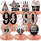 LWAIX 90 Geburtstag Deko Männer Frauen 10Stk Tischdeko Geburtstag Dekoration mit 30g Deko Konfetti für Waben-Tischdekoration Party Zubehör Tischdekorationen Papier (90)