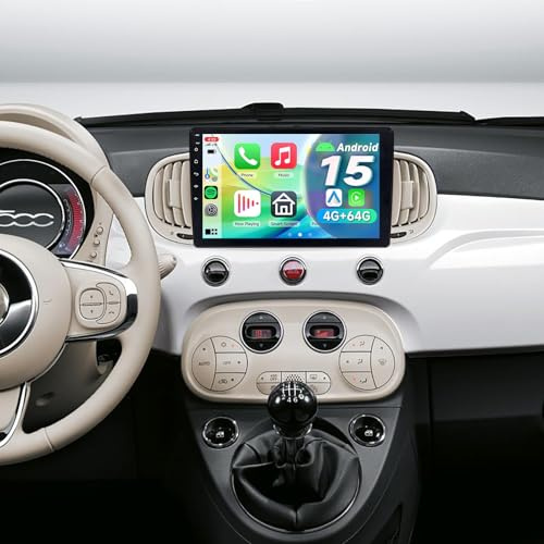 ACAVICA Radio Coche para Fiat 500 500C 2016-2020 Android 15 4+64GB