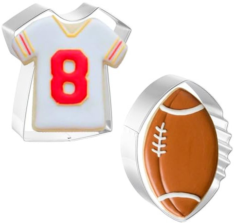 Cookie Cutters 2 PCS, Football Cookie Cutters by JOB JOL, 3.5''