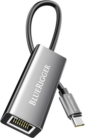 BlueRigger USB C to Ethernet Adapter (1000Mbps Type-C Gigabit Ethernet LAN Network Adapter, RJ45 to USB-C, USB 3.1, Thunderbolt 3/4) - Compatible with Laptop, Phone, Tablet, Nintendo Switch