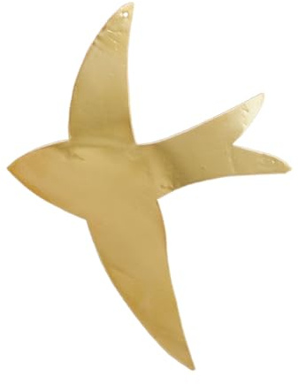 Home Maison Schwalbe Wanddeko Messing - Dekorative Vögel aus Messing - 15 x 15 cm - Marokkanisches Handwerk - Gold